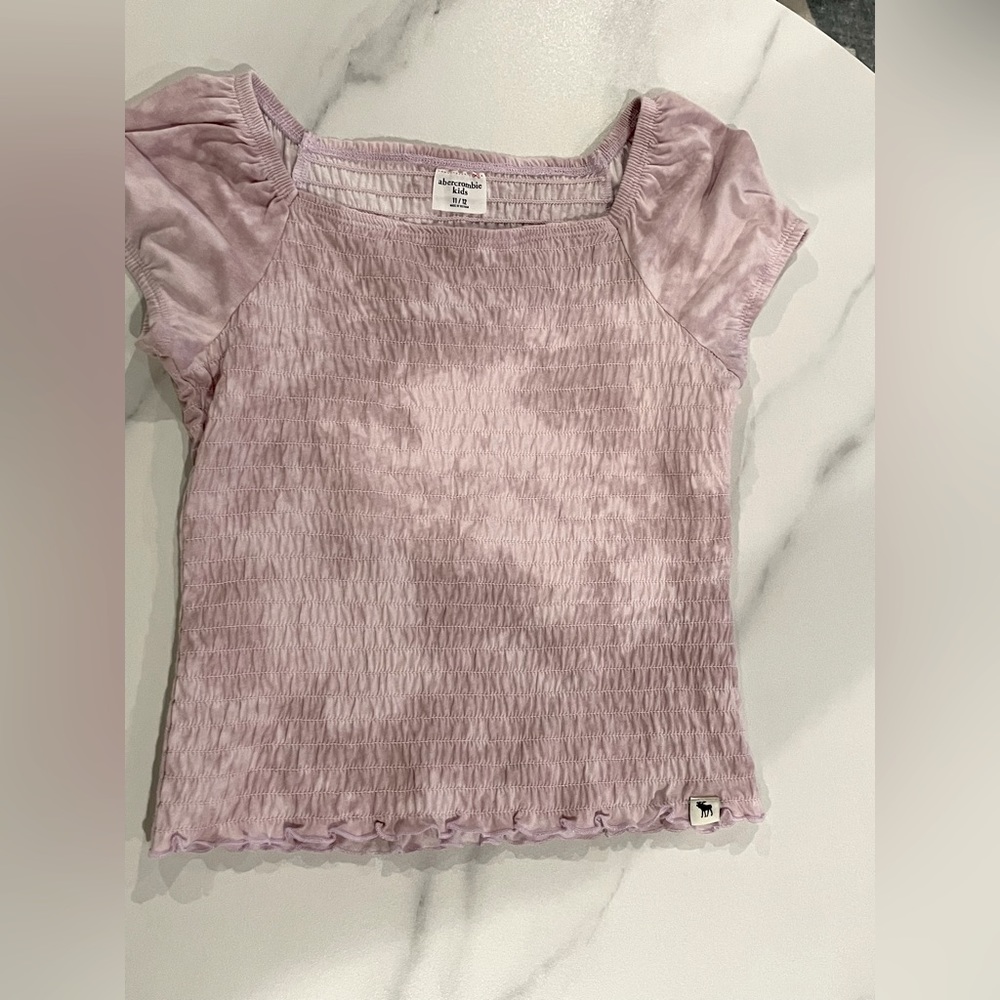 Abercrombie kids purple tie die shirt